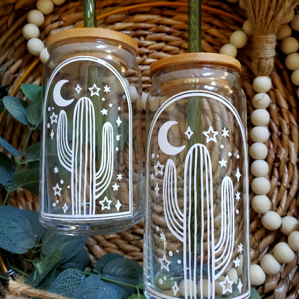 Boho Cactus Glass NEW